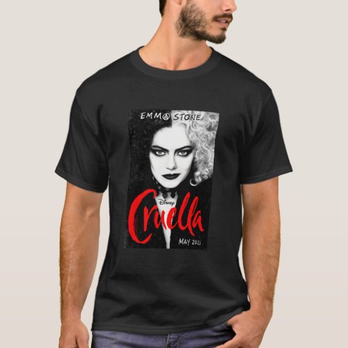 CRUELLA DE VIL evil villain movie poster Classic T_Shirt