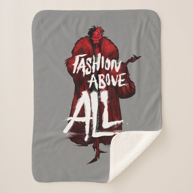 Cruella De Vil | Fashion Above All Sherpa Blanket (Front)