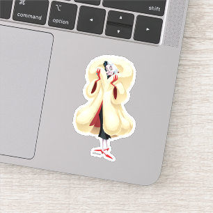Cruella De Vil Fashionable Fur Sticker