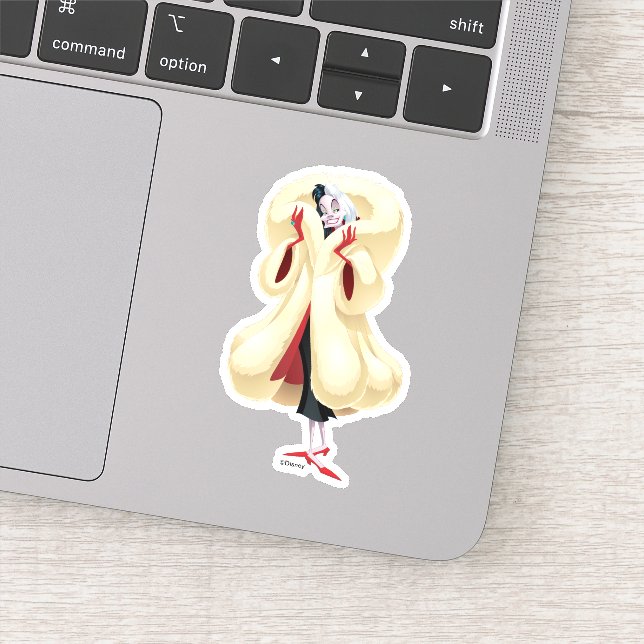 Cruella De Vil | Fashionable Fur Sticker (Detail)