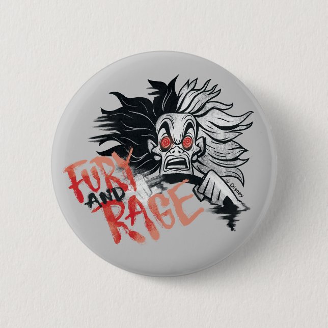 Cruella De Vil | Fury and Rage Button (Front)