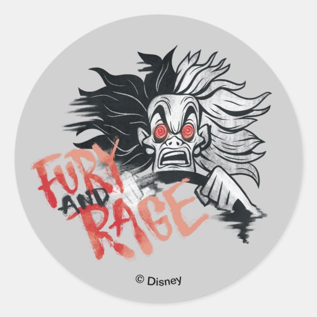 Cruella De Vil | Fury and Rage Classic Round Sticker (Front)