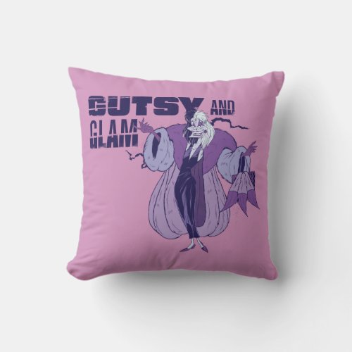 Cruella De Vil  Gutsy and Glam Throw Pillow