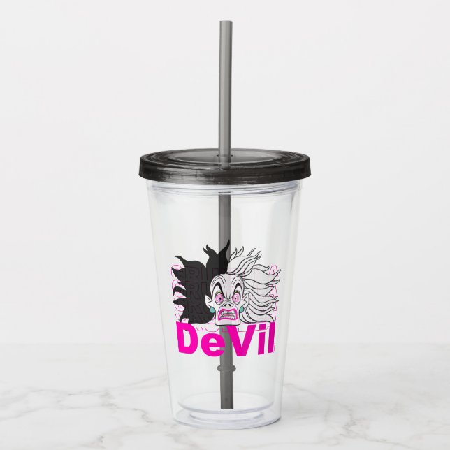 Cruella De Vil | In A Rage Acrylic Tumbler (Front)