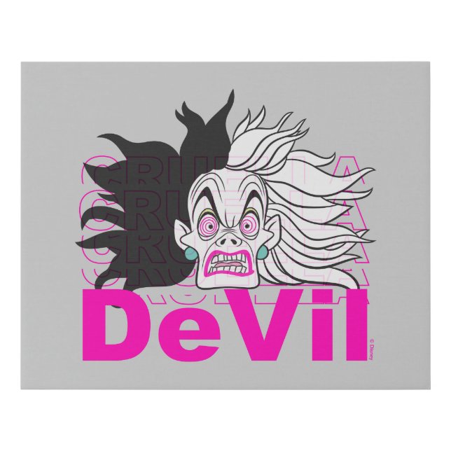 Cruella De Vil | In A Rage Faux Canvas Print (Front)