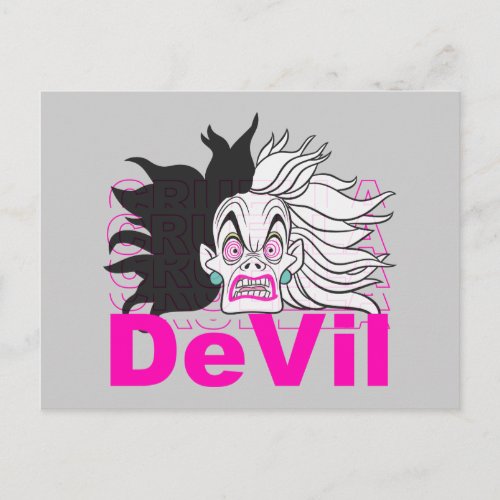 Cruella De Vil  In A Rage Postcard
