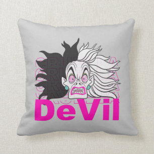 Cruella De Vil   In A Rage Throw Pillow