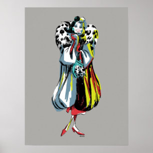 Cruella De Vil In Her Furs Poster