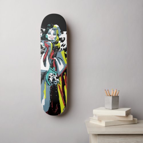 Cruella De Vil  In Her Furs Skateboard