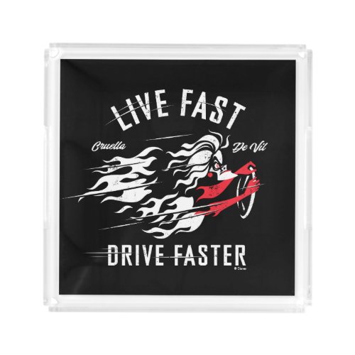 Cruella De Vil  Live Fast Drive Faster Acrylic Tray
