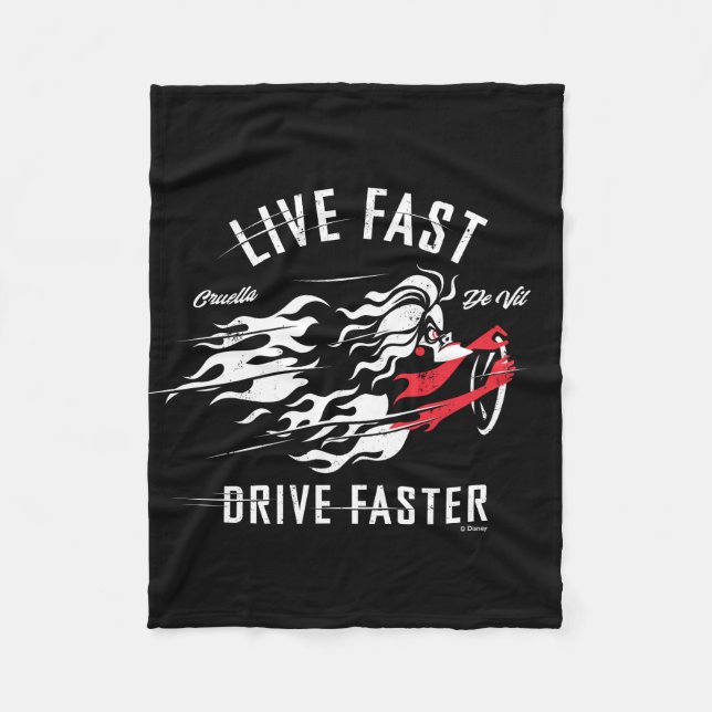 Cruella De Vil | Live Fast Drive Faster Fleece Blanket (Front)