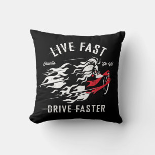Cruella De Vil Live Fast Drive Faster Throw Pillow