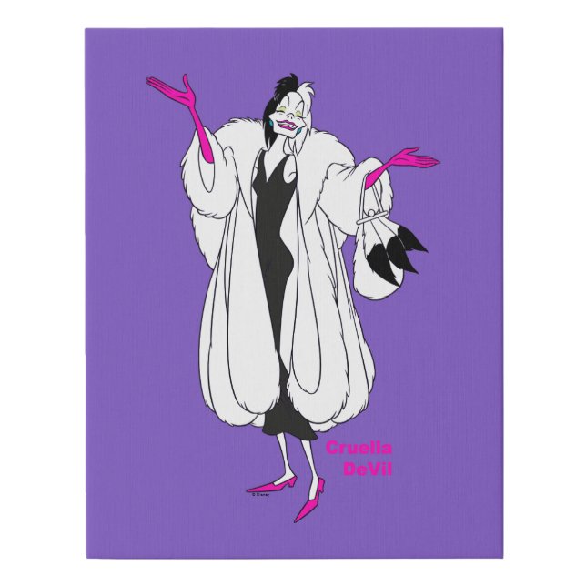 Cruella De Vil | Magenta Accessories Faux Canvas Print (Front)