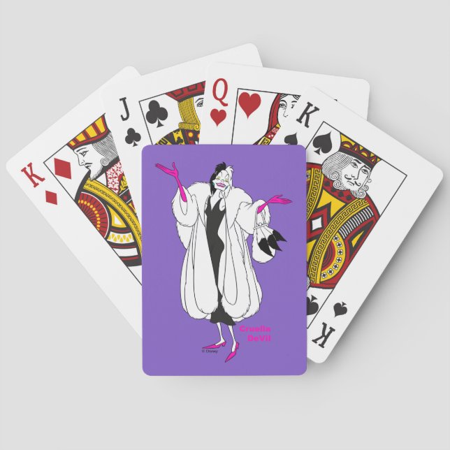Cruella De Vil | Magenta Accessories Playing Cards (Back)