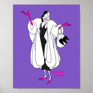 Cruella De Vil Magenta Accessories Poster