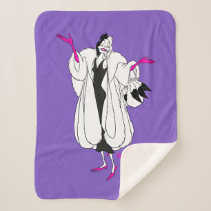 Cruella De Vil   Magenta Accessories Sherpa Blanket