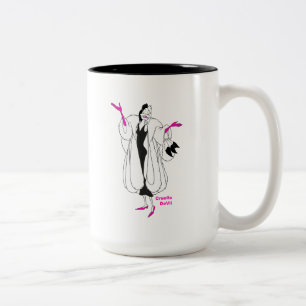 Cruella De Vil Magenta Accessories Two-Tone Coffee Mug