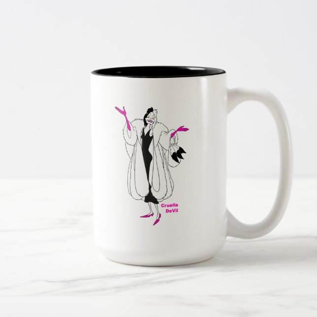 Cruella De Vil | Magenta Accessories Two-Tone Coffee Mug (Right)