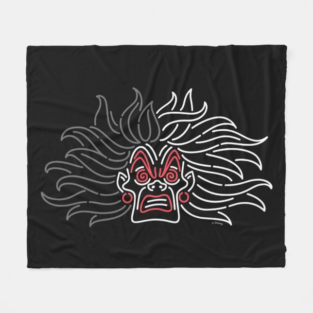 Cruella De Vil | Neon Face Fleece Blanket (Front (Horizontal))