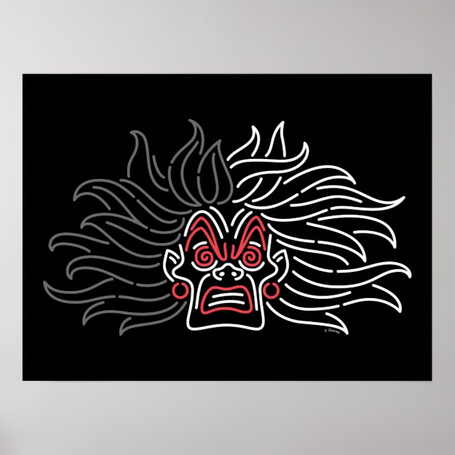 Cruella De Vil | Neon Face Poster (Front)