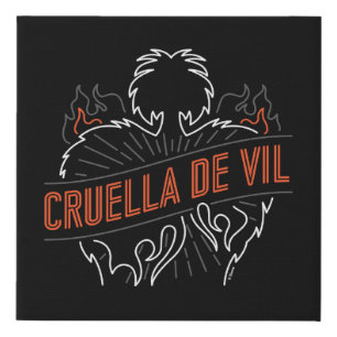 Cruella De Vil   Neon Faux Canvas Print