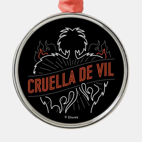 Cruella De Vil  Neon Metal Ornament