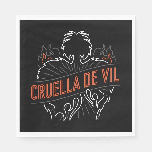 Cruella De Vil | Neon Napkins (Front)