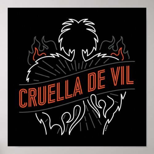 Cruella De Vil  Neon Poster