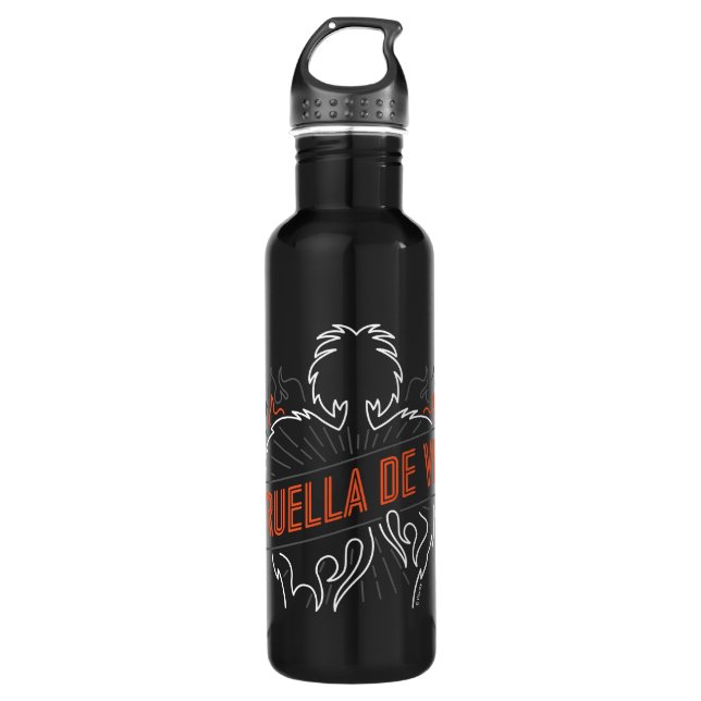 Cruella De Vil | Neon Stainless Steel Water Bottle (Front)