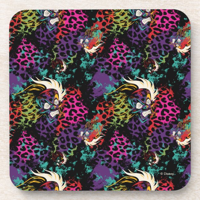 Cruella De Vil Pattern Beverage Coaster (Front)