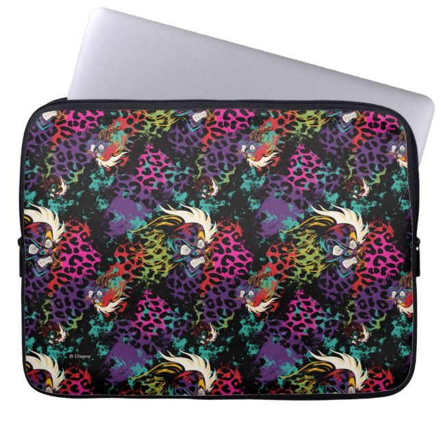 Cruella De Vil Pattern Laptop Sleeve (Front)