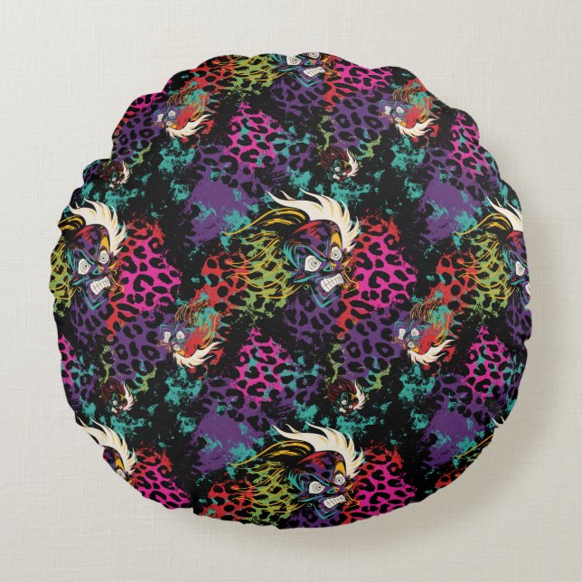 Cruella De Vil Pattern Round Pillow (Front)