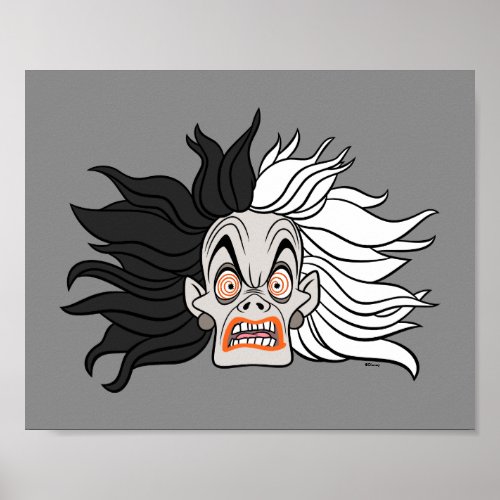 Cruella De Vil  Scary Face Poster
