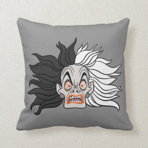 Cruella De Vil   Scary Face Throw Pillow