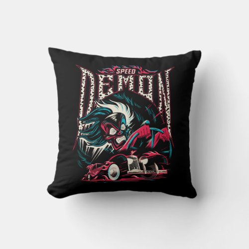 Cruella De Vil  Speed Demon Throw Pillow