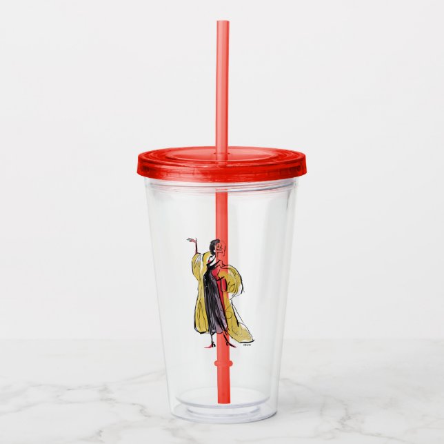 Cruella De Vil | Strikes An Evil Pose Acrylic Tumbler (Front)