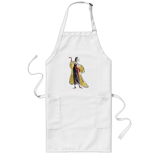 Cruella De Vil | Strikes An Evil Pose Long Apron (Front)
