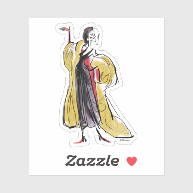 Cruella De Vil | Strikes An Evil Pose Sticker (Sheet)