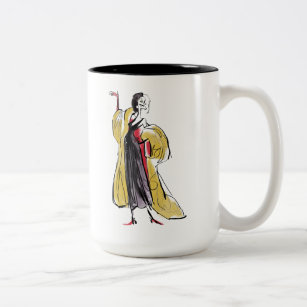 Cruella De Vil   Strikes An Evil Pose Two-Tone Coffee Mug