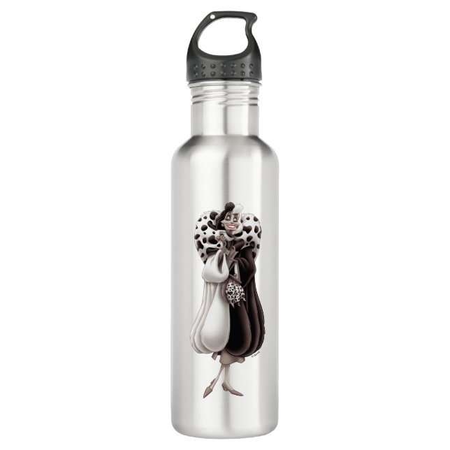 Cruella De Vil | "Sweet" Smile Stainless Steel Water Bottle (Front)