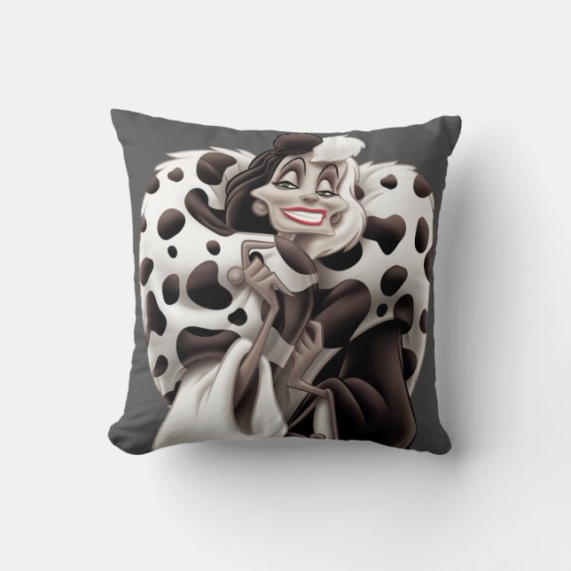Cruella De Vil | "Sweet" Smile Throw Pillow (Front)