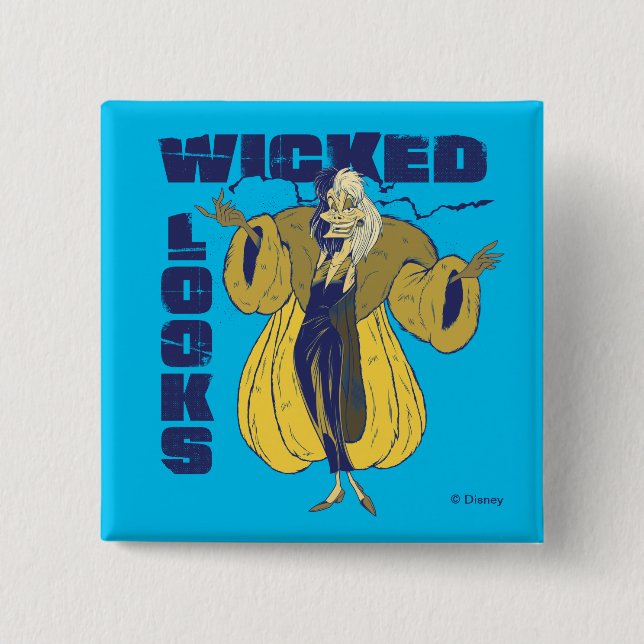 Cruella De Vil | Wicked Looks Button (Front)