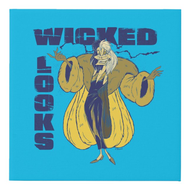 Cruella De Vil | Wicked Looks Faux Canvas Print (Front)