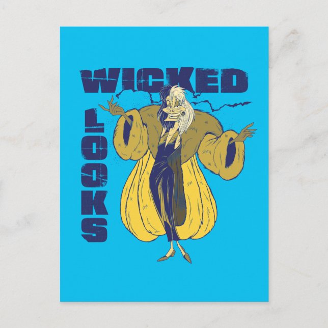 Cruella De Vil | Wicked Looks Postcard (Front)