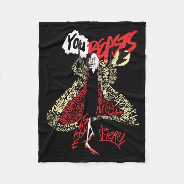 Cruella De Vil | You Beasts Fleece Blanket (Front)