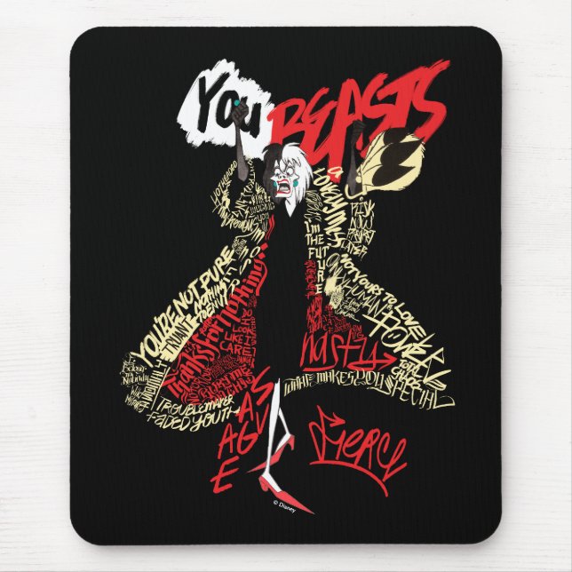 Cruella De Vil | You Beasts Mouse Pad (Front)