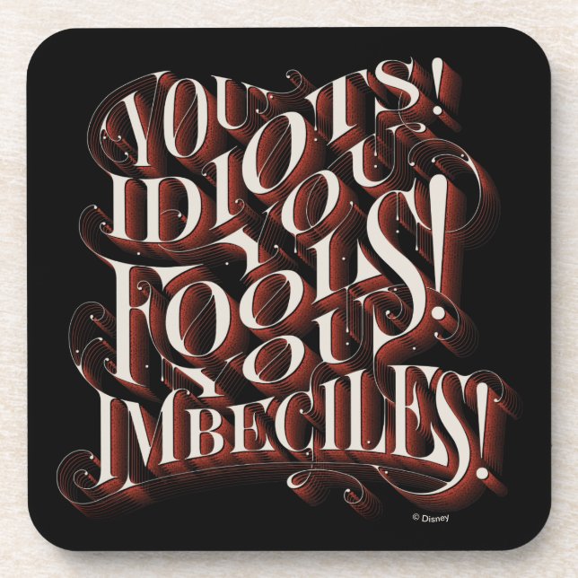 Cruella De Vil | You Idiots Beverage Coaster (Front)