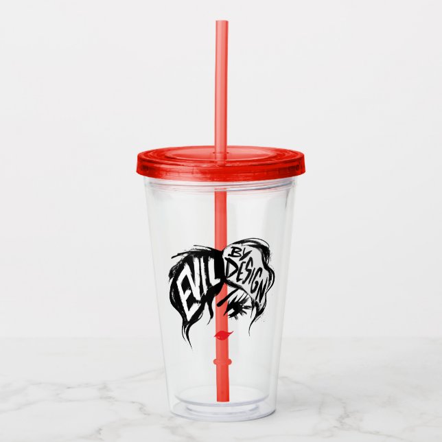 Cruella | Evil By Design Brush Stroke Painting Acrylic Tumbler (Front)
