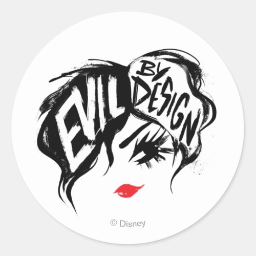 Cruella  Evil By Design Brush Stroke Painting Classic Round Sticker