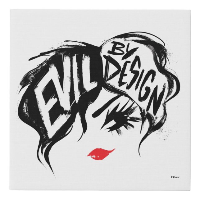 Cruella | Evil By Design Brush Stroke Painting Faux Canvas Print (Front)